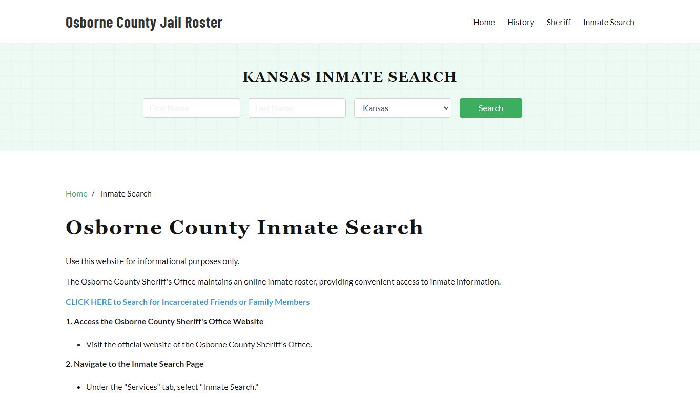 Osborne County, KS Detainee Lookup