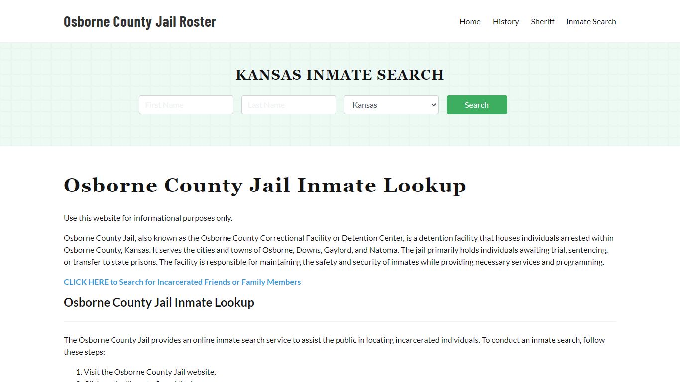 Osborne County Jail Roster Lookup, KS, Inmate Search